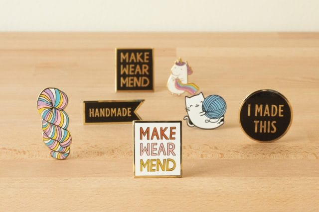 Ultra cute exclusive enamel pins from Knit Picks.