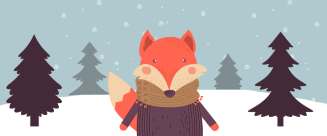 Cute fox illustration from the Knit Picks' annual Big Sale.
