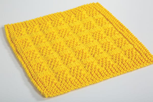 Free Dishcloth Pattern - Seed Stitch Checks in Dishie Bumblebee from Knit Picks