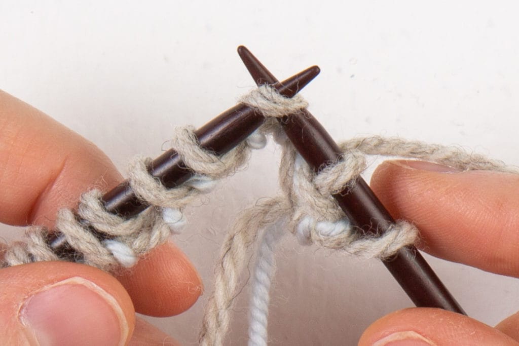 knitting stitch normally for second setup row