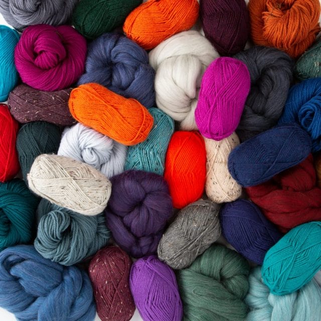 Bright new colors of Wool of the Andes worsted, bulky, tweed, and roving.
