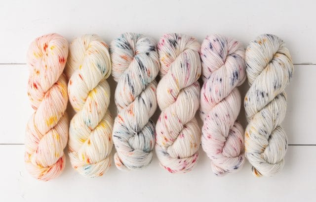 New Hawthorne Speckle sock yarn colors.