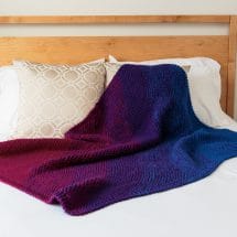 Dark blue and purple knit Continuation Blanket