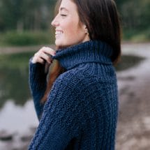Cozy blue turtleneck sweater pattern
