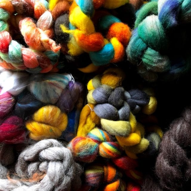 A pile of Lee's prepped roving batts