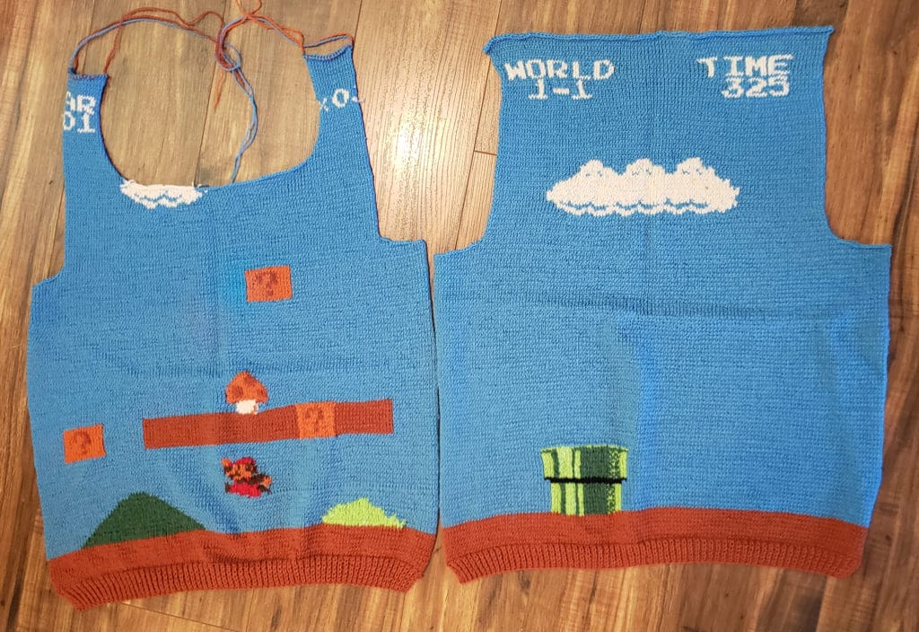 Gerda's UFO is a knitted sweater of the Super Mario Brothers world