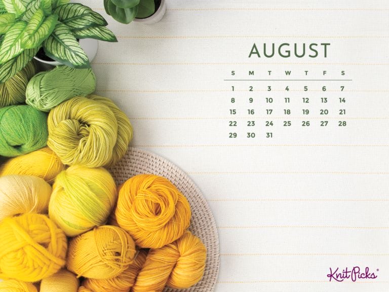 Free Downloadable August 2021 Calendar - The Knit Picks Staff Knitting Blog