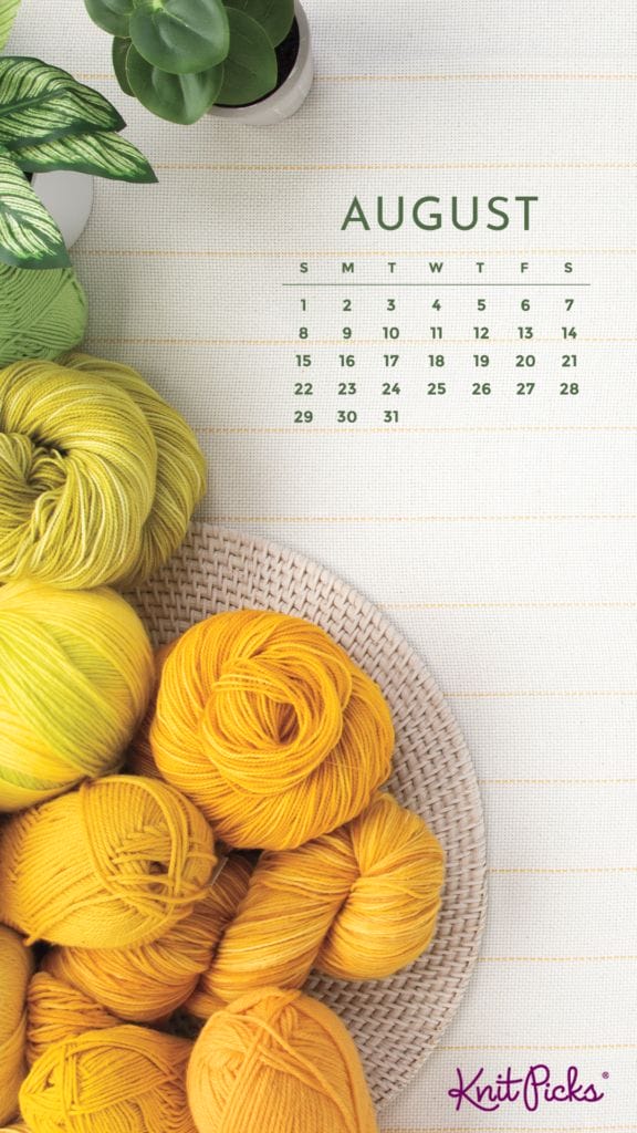 Free Downloadable August 2021 Calendar - The Knit Picks Staff Knitting Blog