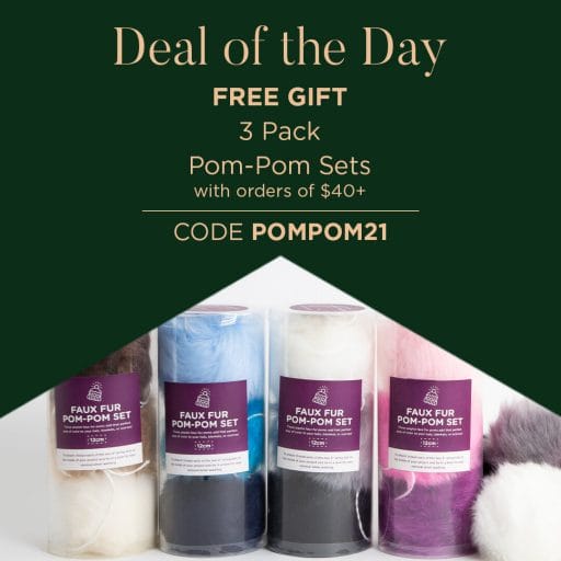 Deal of the Day: Free Gift 3 Pack Pom-Pom Sets with code POMPOM21