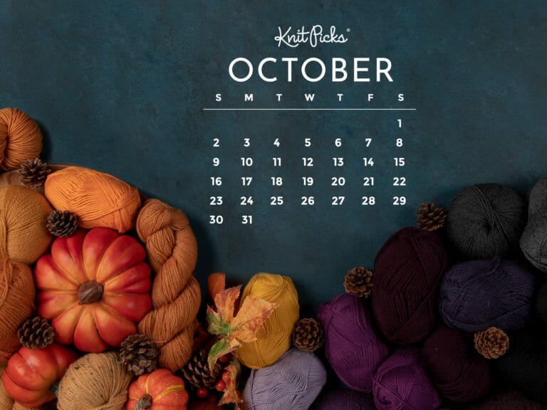 Free Downloadable October 2022 Calendar - The Knit Picks Staff Knitting ...