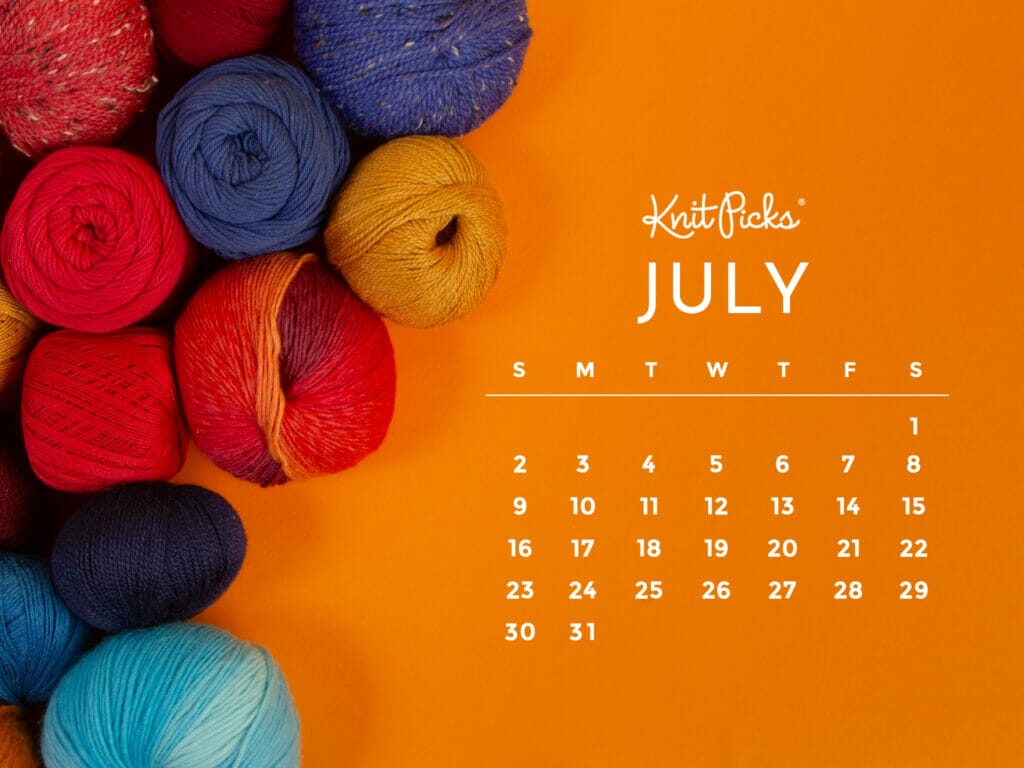 Free Downloadable July 2023 Calendar - The Knit Picks Staff Knitting Blog